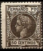 Fernando Pò 1903 - set King Alfonso XIII: 50 c