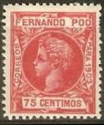 Fernando Pò 1903 - serie Re Alfonso XIII: 75 c