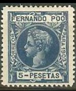 Fernando Pò 1903 - set King Alfonso XIII: 5 ptas