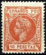 Fernando Pò 1903 - set King Alfonso XIII: 10 ptas