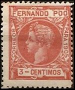 Fernando Pò 1905 - serie Re Alfonso XIII: 3 c