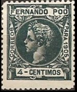 Fernando Pò 1905 - serie Re Alfonso XIII: 4 c