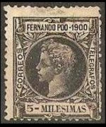 Fernando Pò 1900 - serie Re Alfonso XIII: 5 m