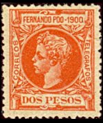 Fernando Pò 1900 - serie Re Alfonso XIII: 2 p