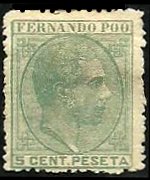 Fernando Pò 1879 - serie Re Alfonso XII: 5 c