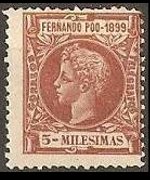 Fernando Pò 1899 - serie Re Alfonso XIII: 5 m