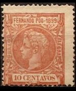 Fernando Pò 1899 - serie Re Alfonso XIII: 10 c