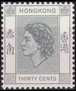Hong Kong 1954 - set Queen Elisabeth II: 30 c