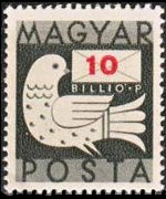 Hungary 1946 - set Dove and letter: 10 bil