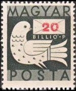 Hungary 1946 - set Dove and letter: 20 bil