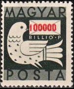 Hungary 1946 - set Dove and letter: 100000 bil