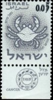 Israel 1961 - set Signs of Zodiac: 0,05 £ su 0,07 £