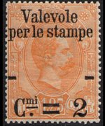 Italy 1890 - set Parcel post stamps surcharged: 2 c su 1,25 L