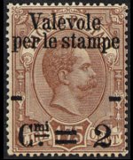 Italy 1890 - set Parcel post stamps surcharged: 2 c su 1,75 L