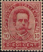 Italia 1891 - serie Stemma o effigie di Umberto I: 10 c