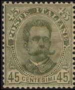Italia 1891 - serie Stemma o effigie di Umberto I: 45 c