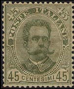 Italia 1891 - serie Stemma o effigie di Umberto I: 45 c