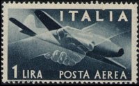 Italia 1945 - serie Democratica - filigrana ruota alata: 1 L
