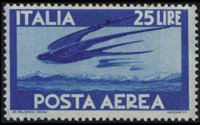 Italia 1945 - serie Democratica - filigrana ruota alata: 25 L