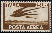 Italy 1945 - set Democratic - watermark winged wheel: 25 L