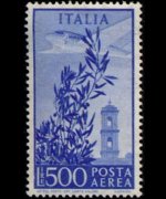 Italia 1955 - serie Campidoglio - filigrana stelle: 500L