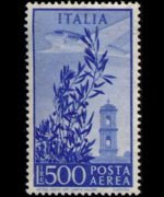 Italy 1955 - set Plane over Piazza del Campidoglio - watermark stars: 500L