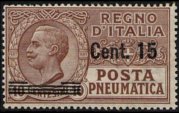 Italia 1913 - serie Effigie di Vittorio Emanuele III: 15 c su 10 c