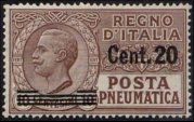 Italia 1913 - serie Effigie di Vittorio Emanuele III: 20 c su 10 c