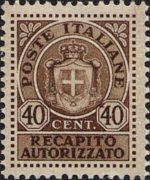 Italia 1930 - serie Stemma Sabaudo - nuovo tipo: 40 c