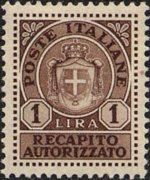 Italia 1930 - serie Stemma Sabaudo - nuovo tipo: 1 L