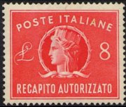 Italia 1947 - serie Italia Turrita: 8 L