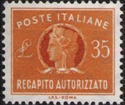 Italia 1955 - serie Italia Turrita - filigrana stelle: 35 L