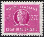 Italia 1955 - serie Italia Turrita - filigrana stelle: 270 L