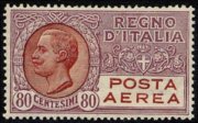 Italia 1926 - serie Effigie di Vittorio Emanuele III: 80 c