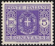 Italia 1934 - serie Stemma sabaudo con fascio littorio: 5 L