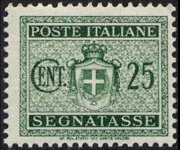 Italia 1945 - serie Tipi del 1934 senza fasci: 25 c
