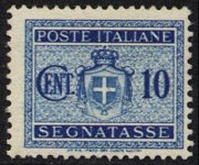 Italia 1945 - serie Stemma senza fasci - filigrana ruota alata: 10 c