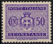 Italia 1945 - serie Stemma senza fasci - filigrana ruota alata: 50 c