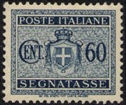 Italia 1945 - serie Stemma senza fasci - filigrana ruota alata: 60 c