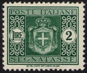 Italia 1945 - serie Stemma senza fasci - filigrana ruota alata: 2 L