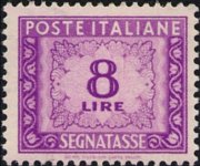 Italia 1947 - serie Cifra in ornato - filigrana ruota alata: 8 L