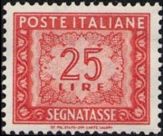 Italia 1947 - serie Cifra in ornato - filigrana ruota alata: 25 L
