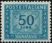 Italia 1947 - serie Cifra in ornato - filigrana ruota alata: 50 L
