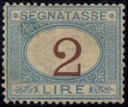 Italia 1870 - serie Cifra in un ovale: 2 L