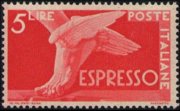 Italy 1945 - set Democratic set - winged wheel watermark: 5 L