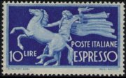 Italy 1945 - set Democratic set - winged wheel watermark: 10 L