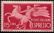 Italy 1945 - set Democratic set - winged wheel watermark: 15 L