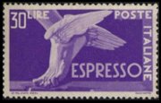 Italy 1945 - set Democratic set - winged wheel watermark: 30 L