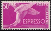 Italia 1955 - serie Democratica - filigrana stelle: 50 L