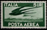 Italia 1956 - serie Democratica - filigrana stelle: 5 L